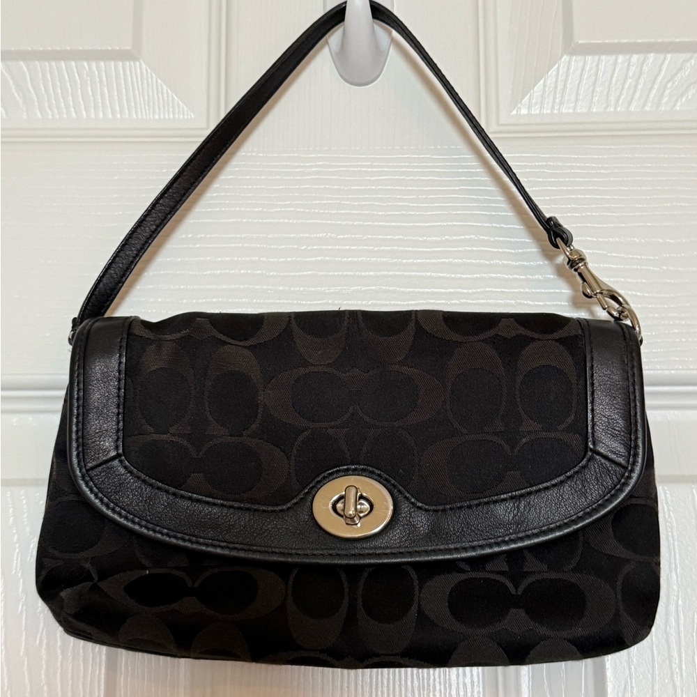 Coach Black on black Signature C Clutch